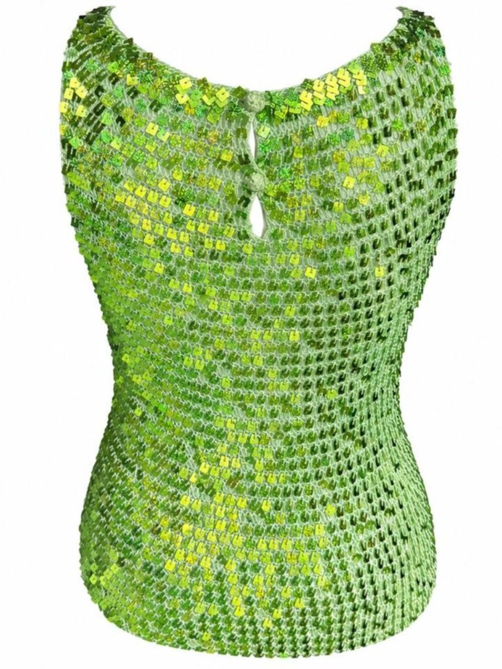 Rare colorway vintage green sequin crochet top in excellent condition - Picture 2 of 5